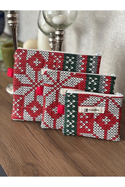 dyhandmade Yılbaşı Temalı Makyaj Çantası / Organizer Seti