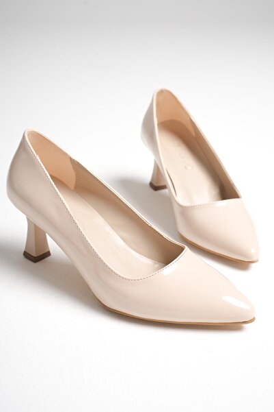 minnose Boyalı İnce Topuklu Şık Stiletto Ayakkabı Ortopedik Taban 6CM Yükseklik