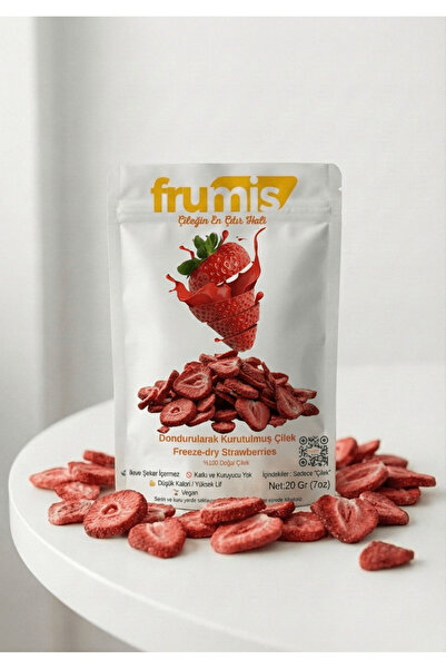 Frumis Crispy Strawberry - Freeze Dried Strawberry 20 Gr |   Sugar-Free, Addi...