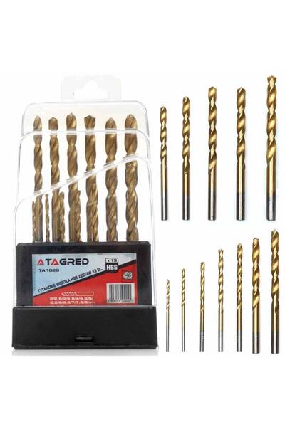 Tagred Professional TA1029-Set de 13 burghie din titan pentru metal de diferi...