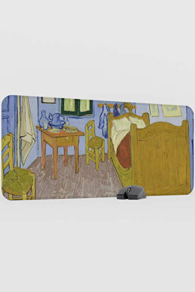 mousepad bastir Van Gogh Bedroom in Arles Painting V4 90X40 XXL Gaming Rubber...