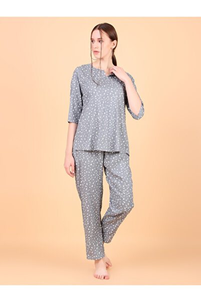 ICHAA By Styli Women Spot Print Rayon Top and Pyjama Set