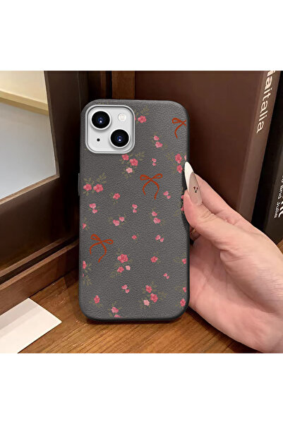 Hontinga iPhone 14 Plus/15 Plus Compatible Phone Case Leather Texture Anti Fa...