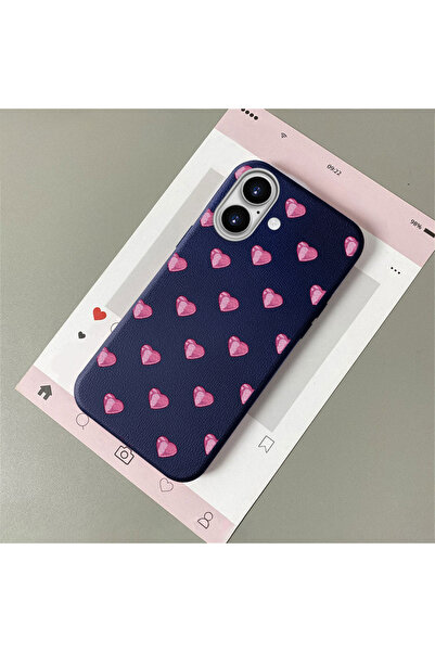 Hontinga iPhone 16 Compatible Leather Texture Anti-Fall Soft Silicone Phone C...