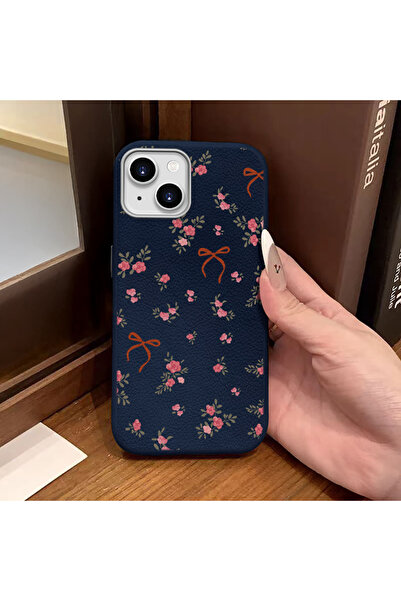 Hontinga iPhone 15 Compatible Phone Case Leather Texture Anti Fall Soft Silic...