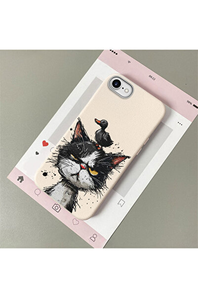 Hontinga iPhone 7/8/Se 2020 2022 Compatible Leather Texture Anti Fall Soft Si...