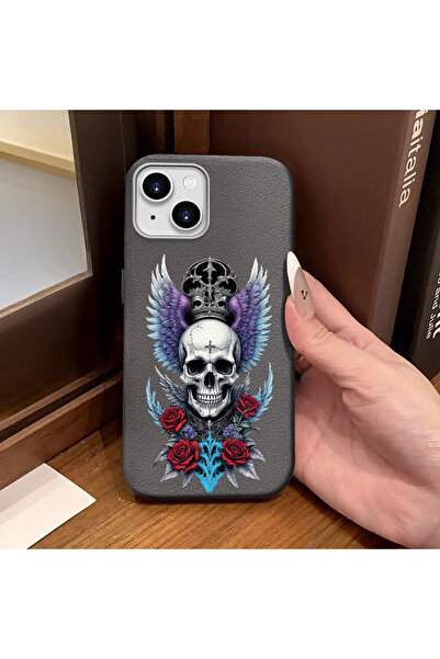 Hontinga iPhone 14 Plus/15 Plus Compatible Phone Case Leather Texture Anti Fa...