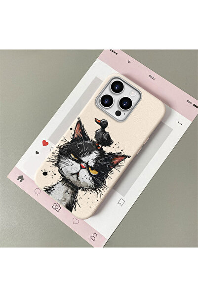 Hontinga iPhone 16 Pro Max Compatible Leather Texture Anti-Fall Soft Silicone...