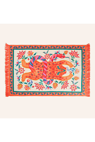 Zsa Zsa Zsu Rajna Pamuk Kilim 120x180 Cm Krem-turuncu