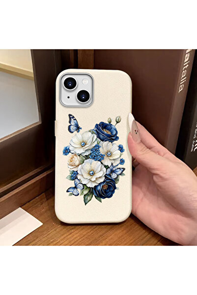 Hontinga iPhone 14 Plus/15 Plus Compatible Phone Case Leather Texture Anti Fa...