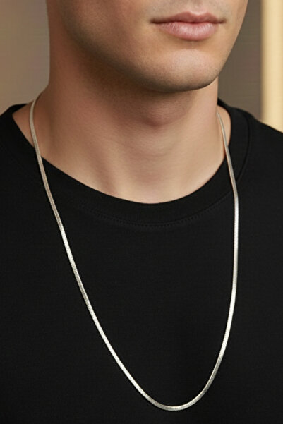 Rua Jewelry Steel Flat Snake Necklace - Extra Long 75 cm 3 mm Silver Color | ...