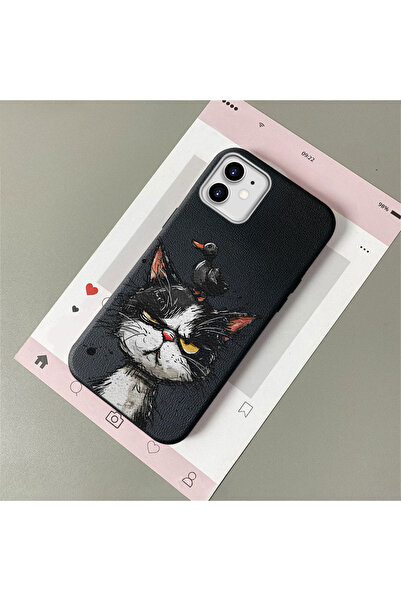 Hontinga iPhone 12 Compatible Leather Texture Anti Fall Soft Silicone Phone C...