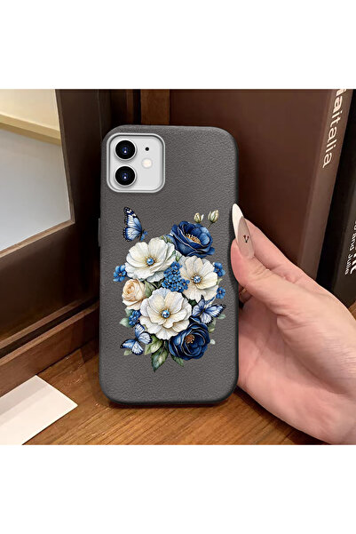 Hontinga iPhone 12 Compatible Phone Case Leather Texture Anti Fall Soft Silic...