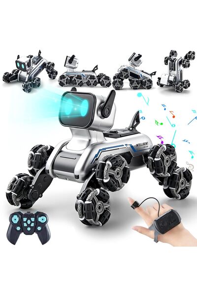 Toybox كلب آلي يعمل بجهاز تحكم عن بعد بتردد 2.4 جيجاهرتز، سيارات حركات بهلوان...