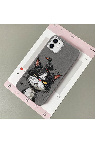 Hontinga iPhone 11 Compatible Leather Texture Anti Fall Soft Silicone Phone C...