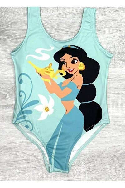 RAPAPA ملابس سباحة ديزني برينسيس ياسمين مطبوع للفتيات -5556- أزرق