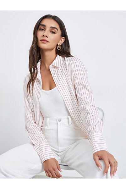 Styli Women Striped Oversized Shirt