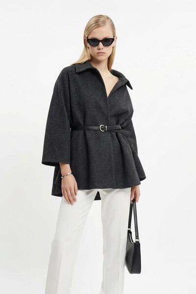 Rays 3079 Belt Detail Poncho Anthracite