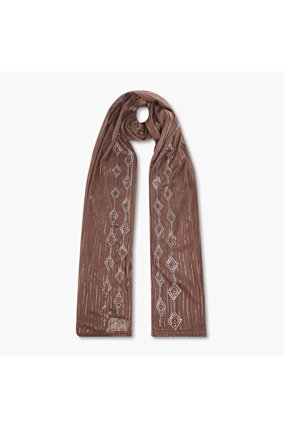 zora Embellished Jersey Stretch Scarf