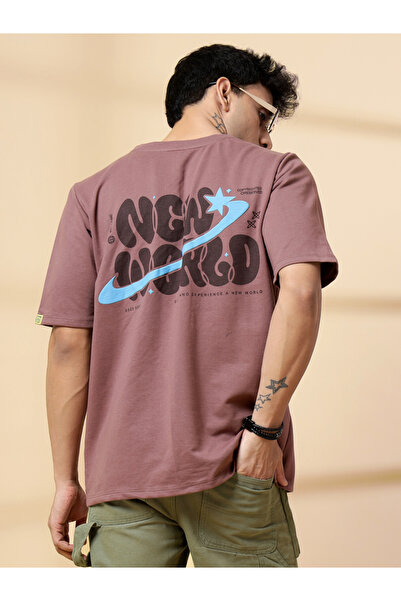 Rigo By Styli Men Typography Print Oversized T-Shirt