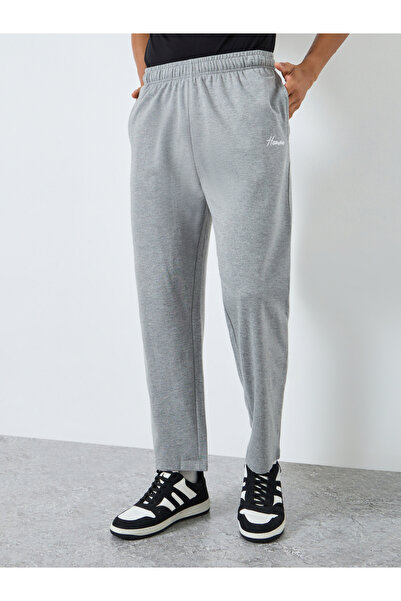 Styli Men Grey Embroidered Logo Relaxed Fit Joggers