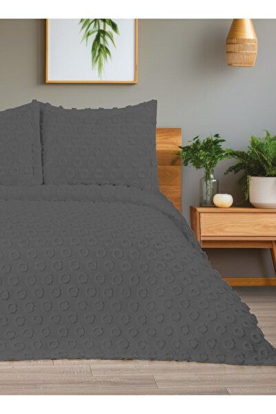 Bella Home 3 Piece Sema Pike Set - Çit Kişilik - 240X260 cm - Anthracite with...