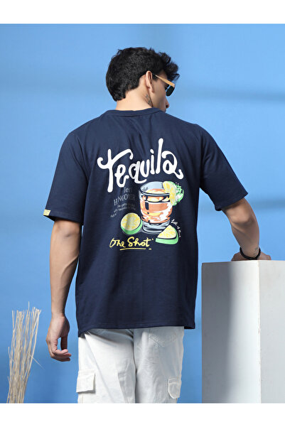 Rigo By Styli Men Oversized Back Graphic Print T-Shirt