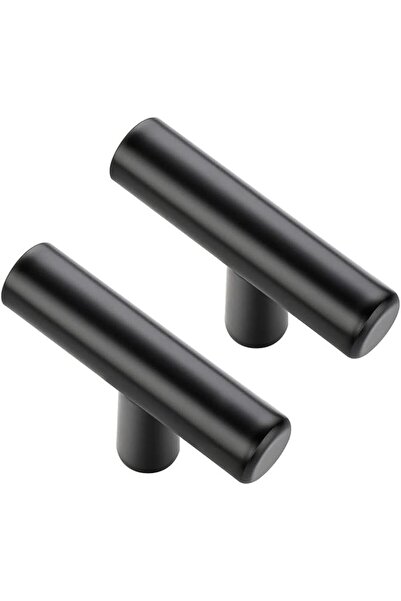 TERRIFI 10 Pack T-Bar Cabinet Knobs, Black Cabinet Handles, 2in Kitchen Cabin...
