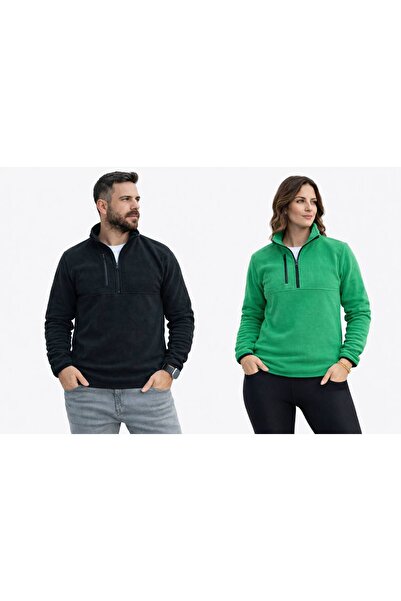 LACHAREL UNISEX 2'Lİ PAKET YARIM FERMUARLI POLAR SWEAT