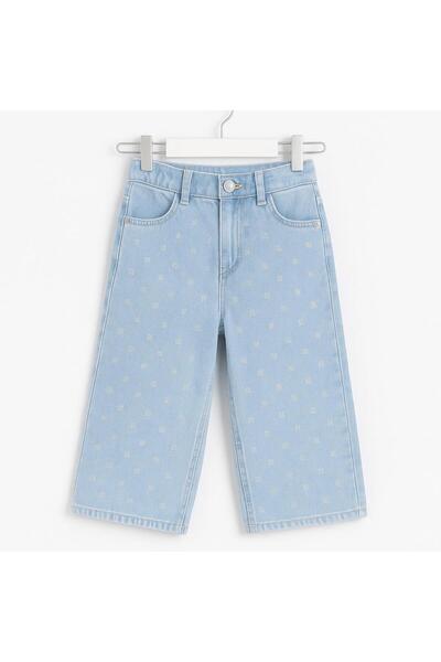 RAPAPA Girl's Light Blue Embroidered Jeans-7887-Açm