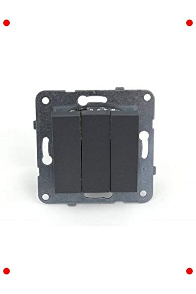 markentegra Black Triple Switch Mechanism and Cover Set