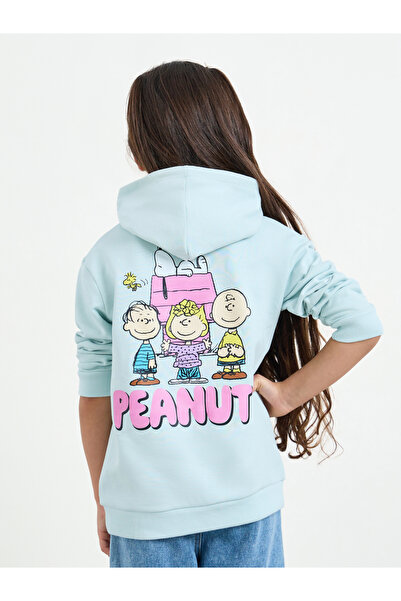 Styli Girls Blue Peanuts Graphic Hoodie