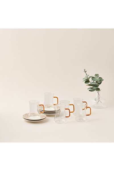 Lifestyle Ramadan Essential 12-Piece Printed Bone China Tea Cup and Saucer Set