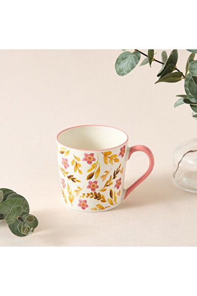 Lifestyle كوب فلوريفا من الخزف الصيني بنقشة زهور - 390 مل