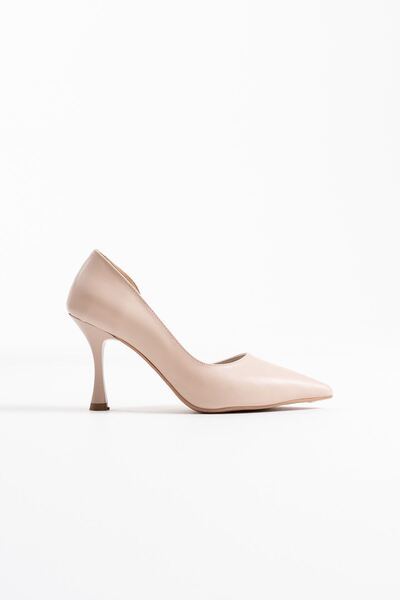 AuroraStore حذاء نسائي بكعب جلد بيج TR08MS45P