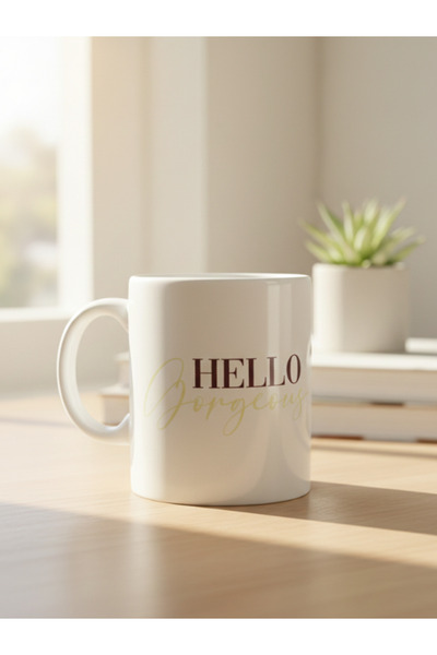 Dörtel Tedarik Hello Themed Ceramic Mug
