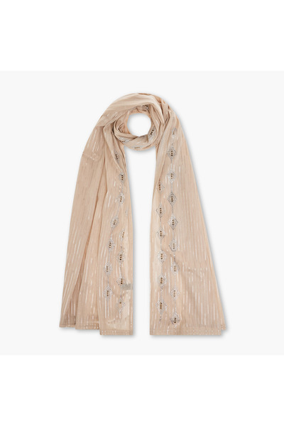 zora Embellished Jersey Stretch Scarf