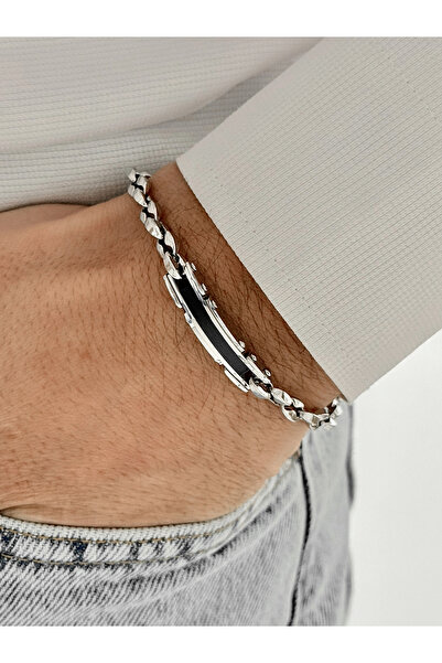 FERRO سوار رجالي من الفولاذ الفضي والأسود FRJ10104A-J مع ضمان لمدة عامين مع ع...