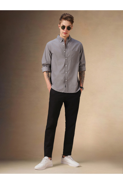 Dennis Lingo By Styli Men Button-Down Collar Relaxed Fit Casual Shirt