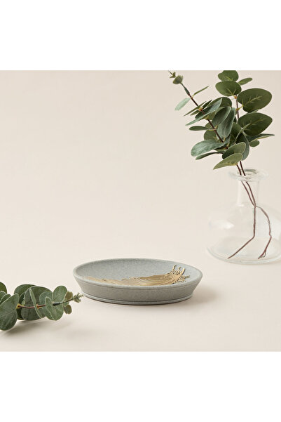 Lifestyle Feather Design Polyresin Soap Dish