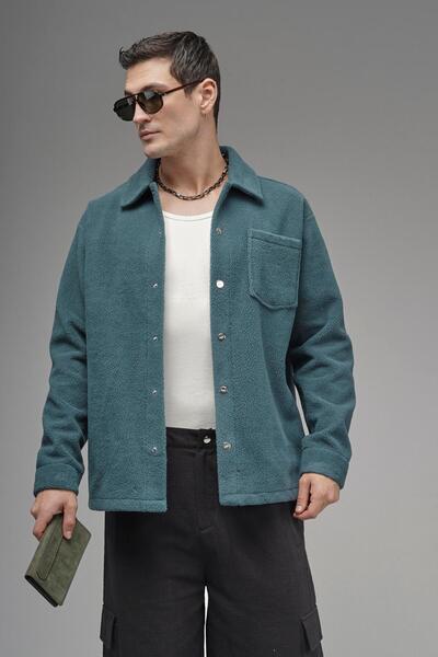 king brich Regular Fit Single Pocket Men's Plush Shirt