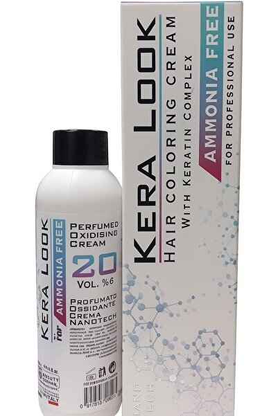 KERA LOOK Coloring Cream 1.00 Black 100ml/Oxidising Cream 20vol. 100ml FREE A...