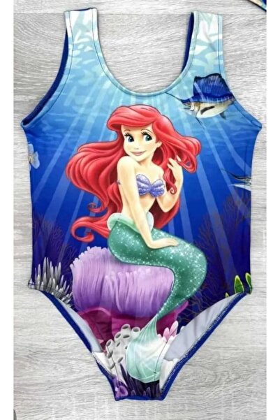 RAPAPA Girl's Ariel Patterned One-Piece Swimsuit – Blue-5558