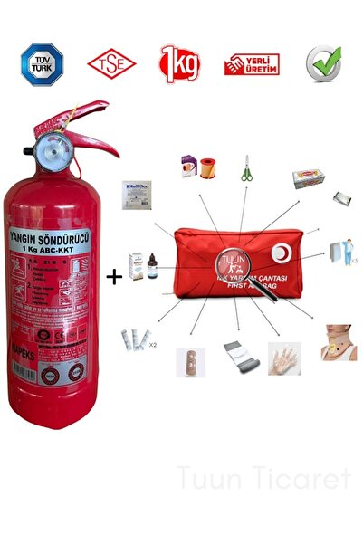 Mapeks 1 Kg Muayne Uyumlu Araç Yangın Tüpü Ve İlk Yardım Seti