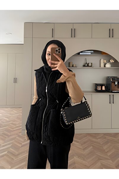 perla wear KADIN Kapitoneli Kadife Şişme Yelek