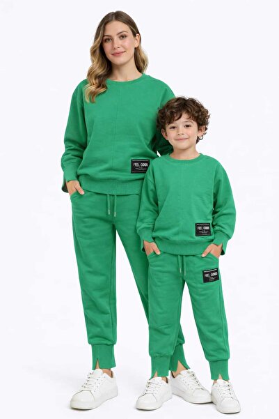 ANATOLIATEKSTILE Mother & Child Tracksuit Set – Cotton, Modern Design, Daily ...