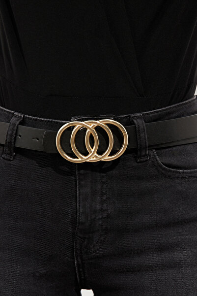 NEW JOURNAL curea cu cataramă neagră de damă BE681