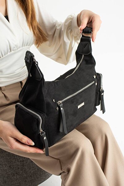 wikidayss Women's Aa Quality Suede 8 Compartment Shoulder Bag