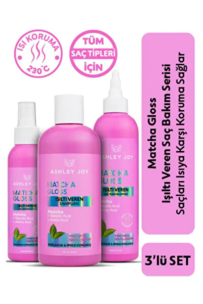 ASHLEY JOY Matcha Gloss Işıltı Veren 3'lü Saç Bakım Seti