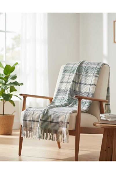 Dinarsu Cozy Life Pamuklu Püsküllü Skoç Tv Battaniyesi İnka Pembe 130 x 170